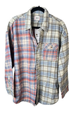 NWT Urban Outfitters BDG Robbie Spliced Flannel Button-Down Trendy Shirt Medium